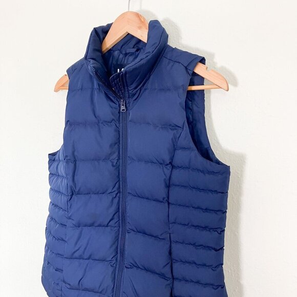 Lands' End Women's Puffer Vest Lightweight Padded Navy Blue Size Small - Picture 2 of 8